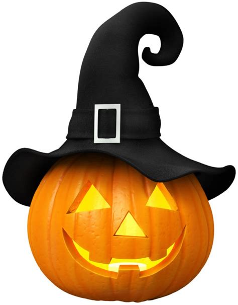 Brighten pumpkin with witch hat
